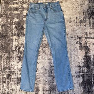 Abercrombie & Fitch 90’s Slim Straight Ultra High Rise Blue Jeans